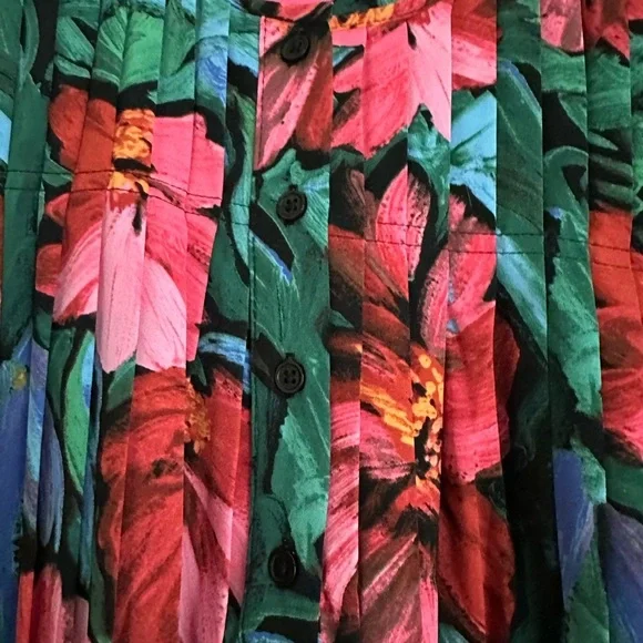 Nicole Miller Floral Blouse with Puff Sleeve size XL - Picture 3 of 5